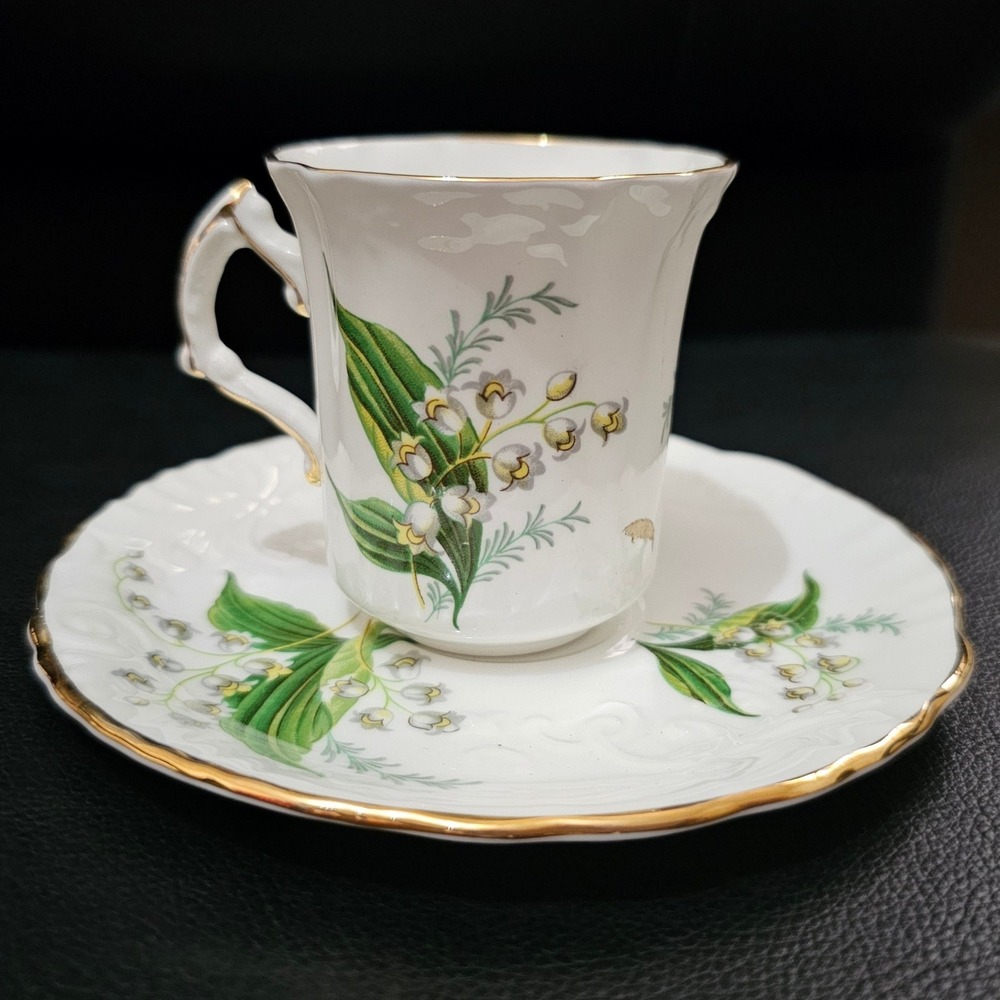 Hammersley Fine Bone China Lily of the Valley Tea Cup and Saucer Set England